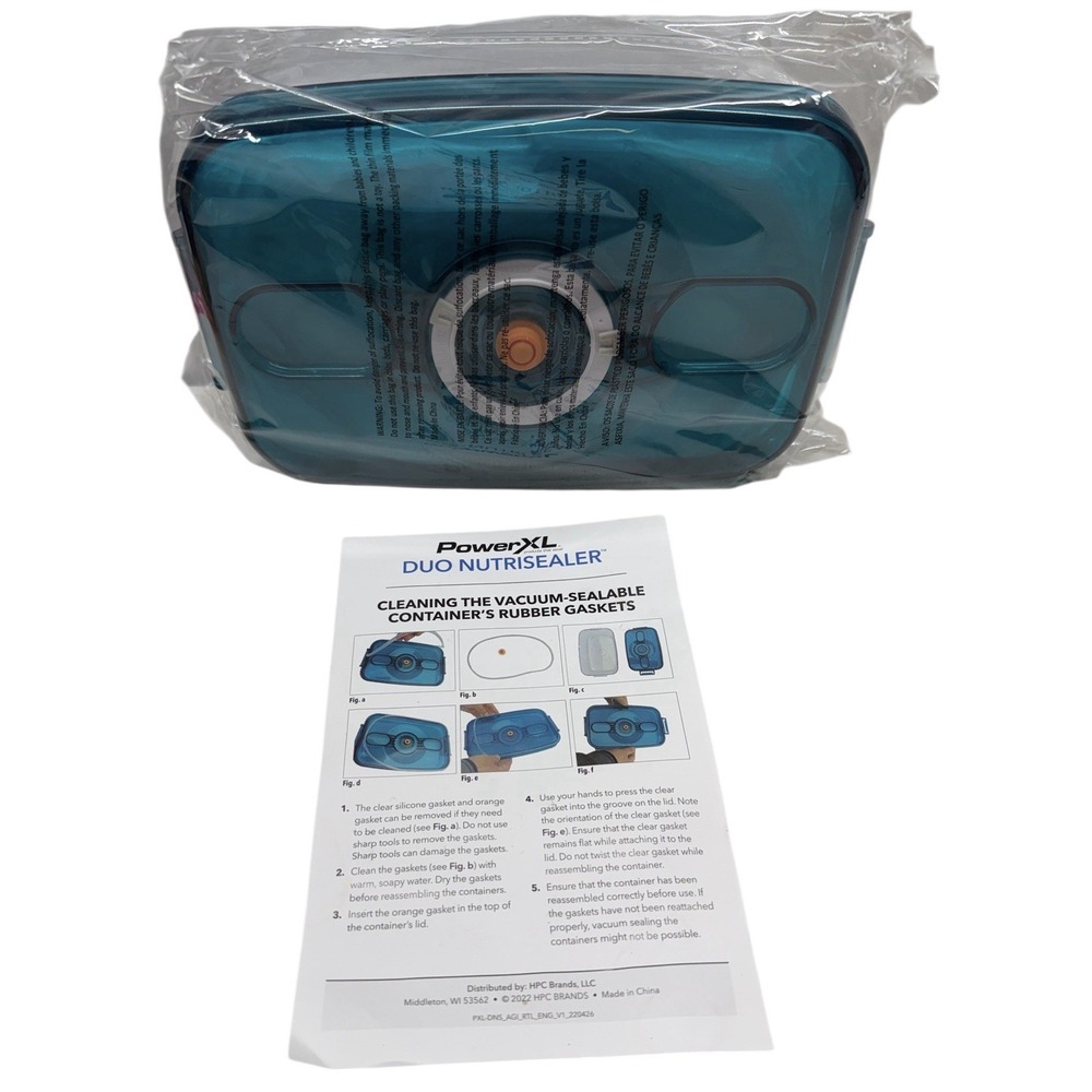 PowerXL Duo Nutrisealer Large & Small Containers w/ Vacuum‎ Lid Sealers